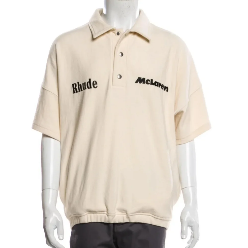 Rhude x McLaren Racer Oversized Polo Shirt (Cream) Size: XL - NWT - Picture 1 of 8